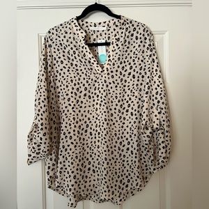 Cheeta Print Business Casual Blouse
